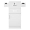 AMYOVE Salon Locker Cabinet Storage Cart Hair Dryer Rack Drawer White