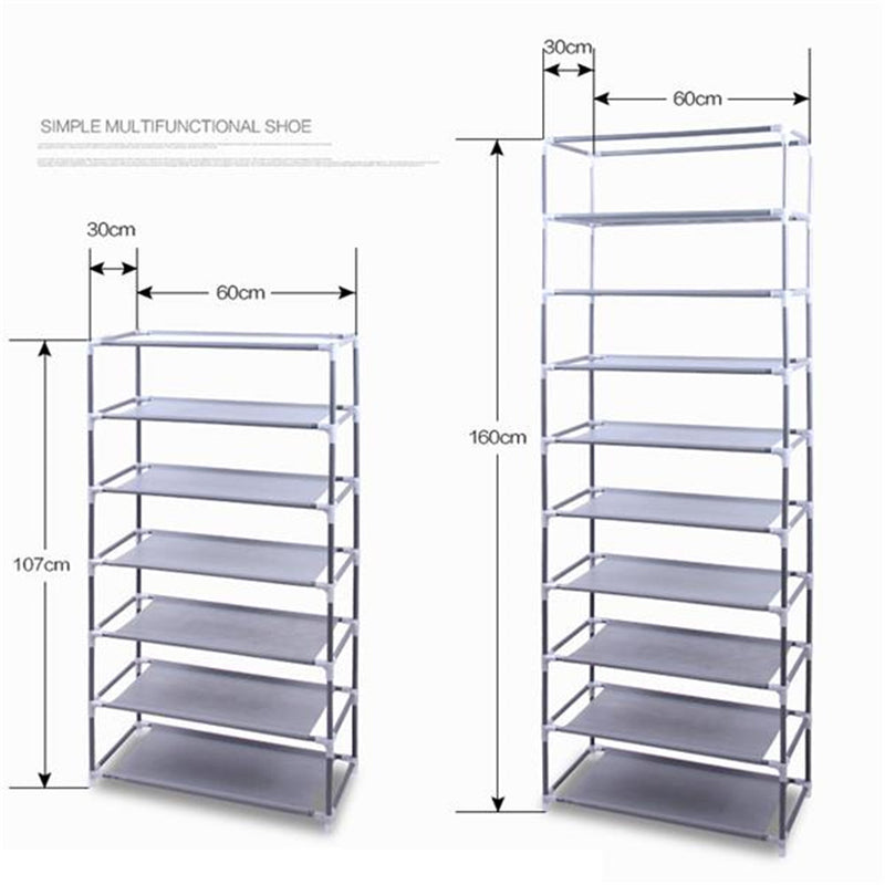 RONSHIN 10-tiers Shoe Rack Closet Shoe Storage Cabinet Organizer Brown