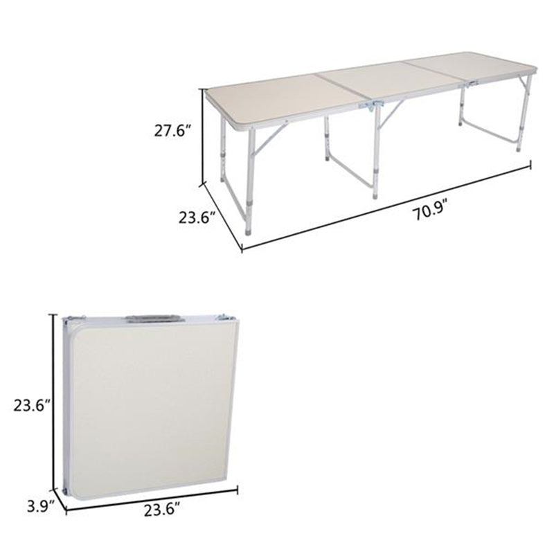 AMYOVE Folding Table for Home Picnics Camping Trips Buffets Barbecues White