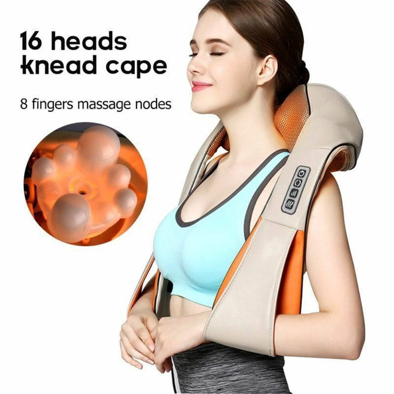 DSSTYLES U-shaped Shoulder Neck Massager 3-speed Rolling Kneading Massager Grey