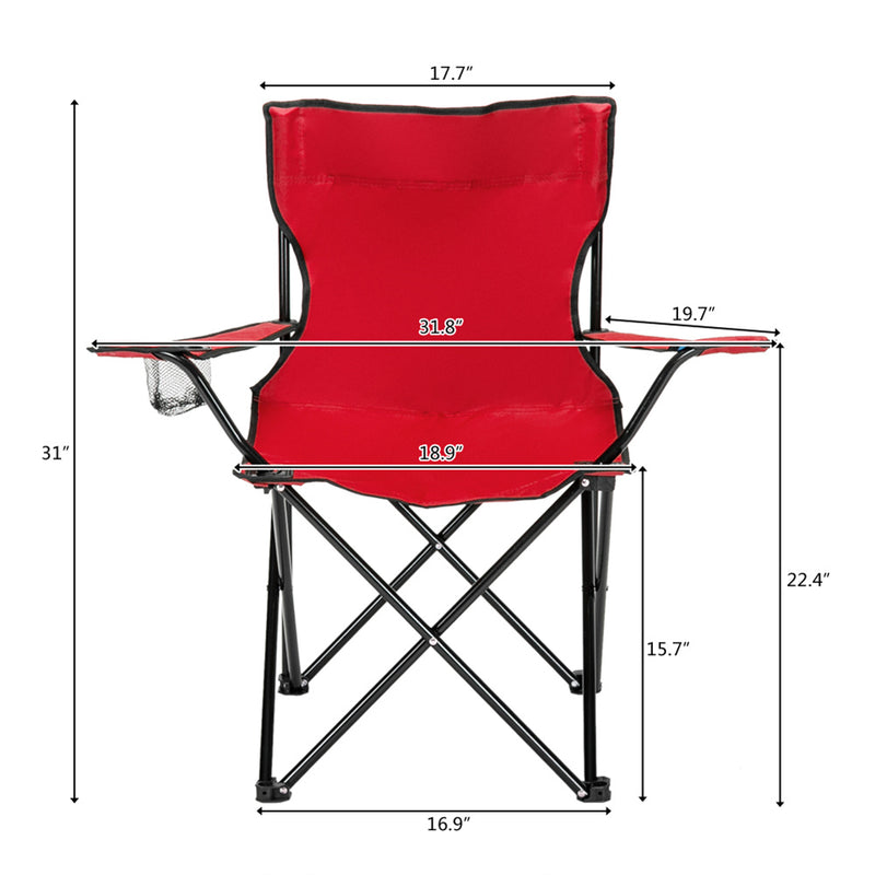 ALICIAN Camping Chair Small Simple Foldable Chair 80x50x50cm Red