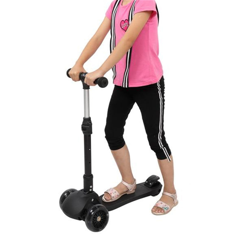 YIWA 3-wheeled Toddler Kids Scooter Foldable Height Adjustable Black