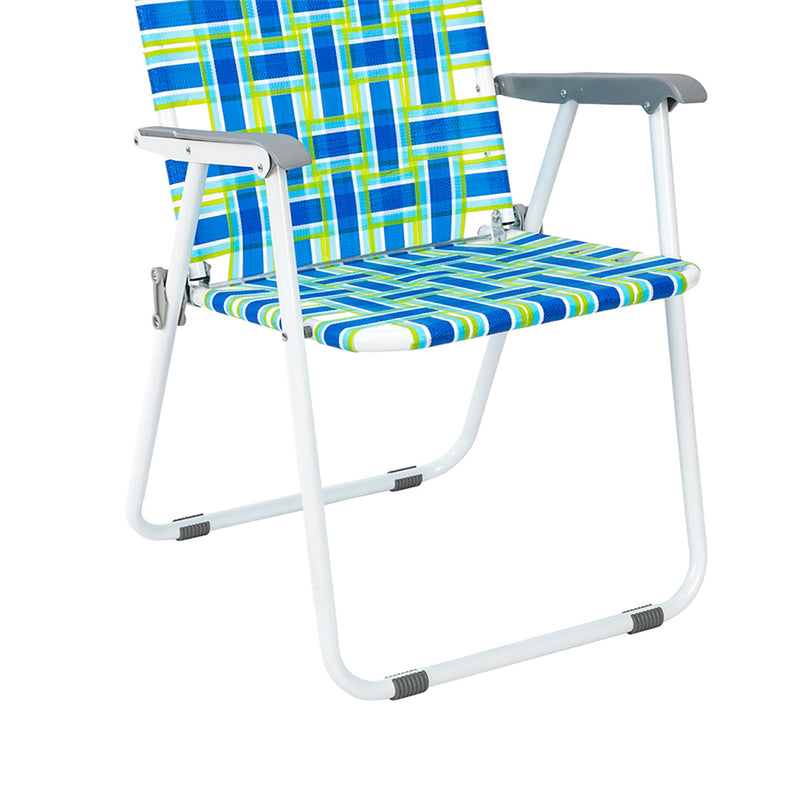 ALICIAN 2pcs Strip Beach Chair 120kg Folding Beach Seat Chair Blue