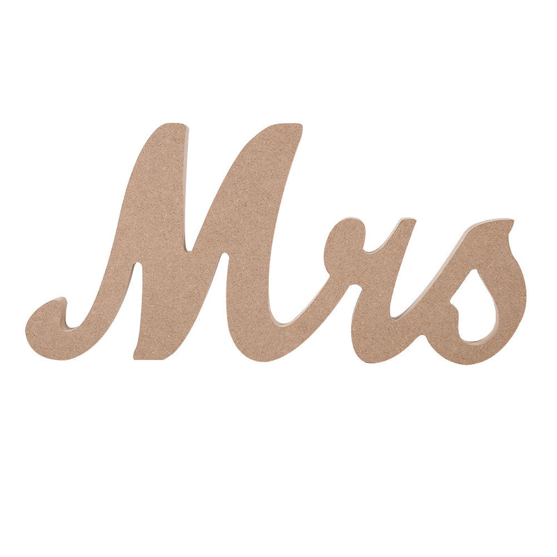 WHIZMAX Wooden MRS & MRS Letter Gay Wedding Props Table Ornaments White