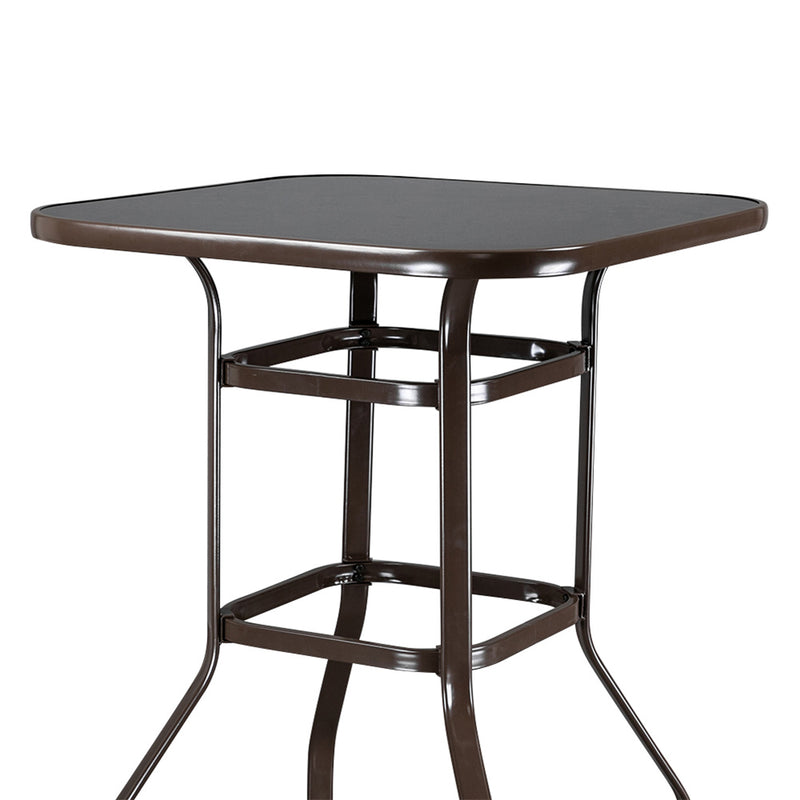 AMYOVE Bar Table Patio Table Bistro High Top Patio Table Outdoor Brown