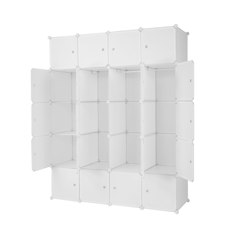 AMYOVE 5-layers 20-grids Modular Closet Cabinet Storage  Shelves Cube Organizer White