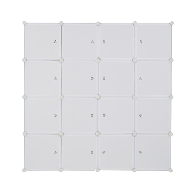 AMYOVE 4 Layer 16 Cube Organizer 142*47*142cm Diy Assemble Cabinet White