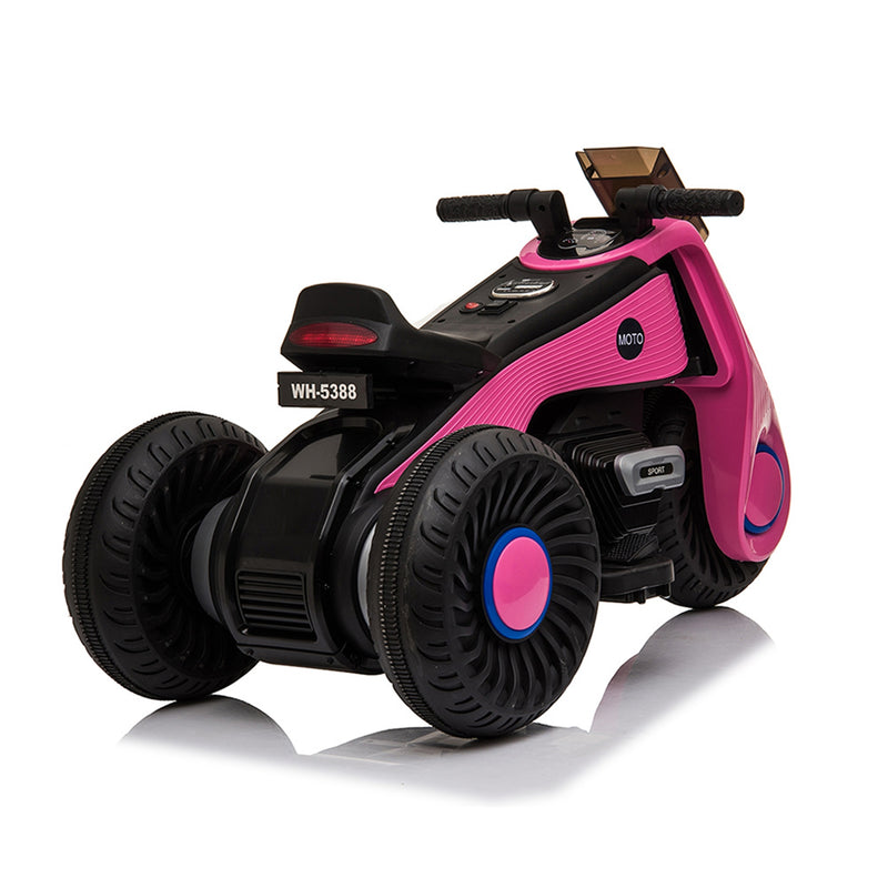 YIWA Kids Electric Motorcycle 3 Wheels Double Drive 6V 4.5a.H Children Motorcycle without RC