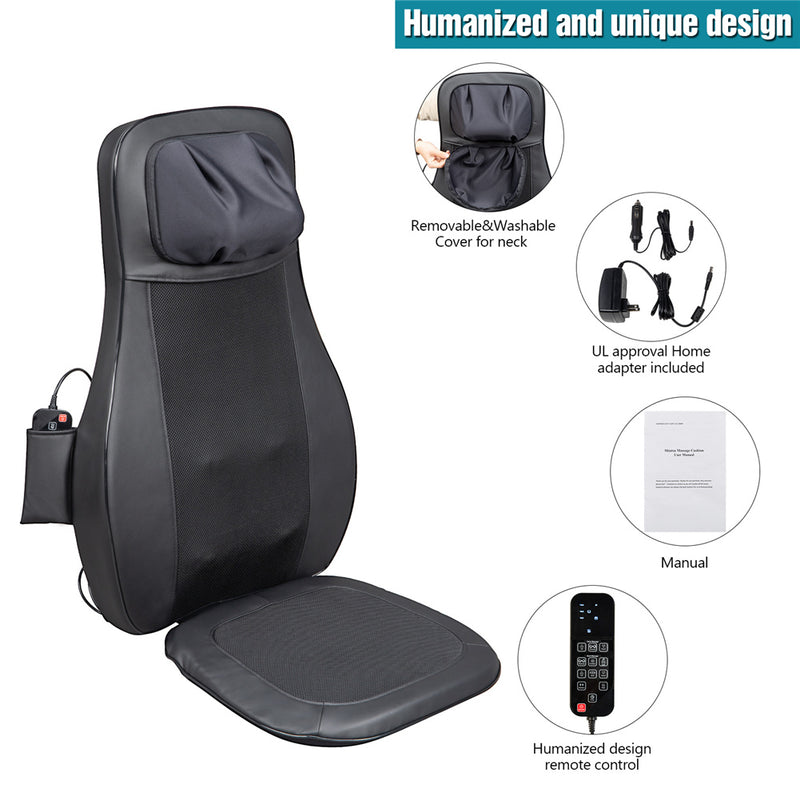 DSSTYLES Massage Chair Pad PU Leather with Vibration Heating Kneading Function