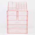 RONSHIN 2pcs Makeup Organizer Cosmetic Storage Drawers Pink