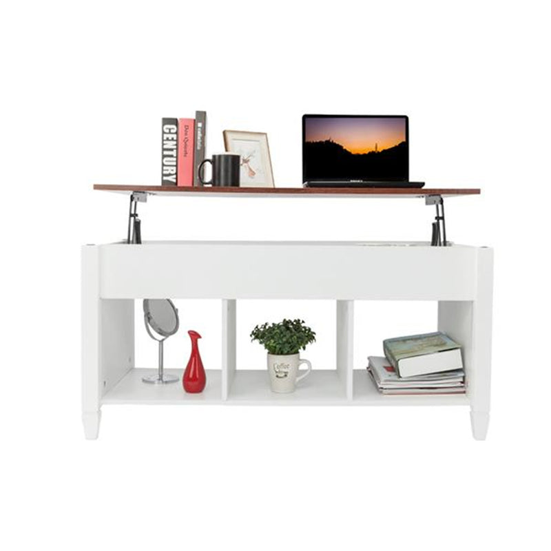 AMYOVE Coffee Table Lift Top Wood Home Living Room Storage White