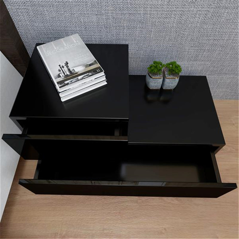 AMYOVE 2-drawer Nightstand Bedside End Table Bedroom Black