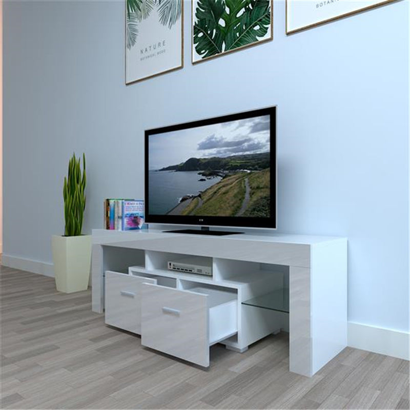 ALICIAN TV Stand Cabinet Modern with 2 Storage Drawer White