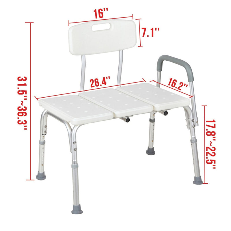 ALICIAN Bathroom Safety Shower Chair with Back Anti-Slip Anti-Rust Bath Chair