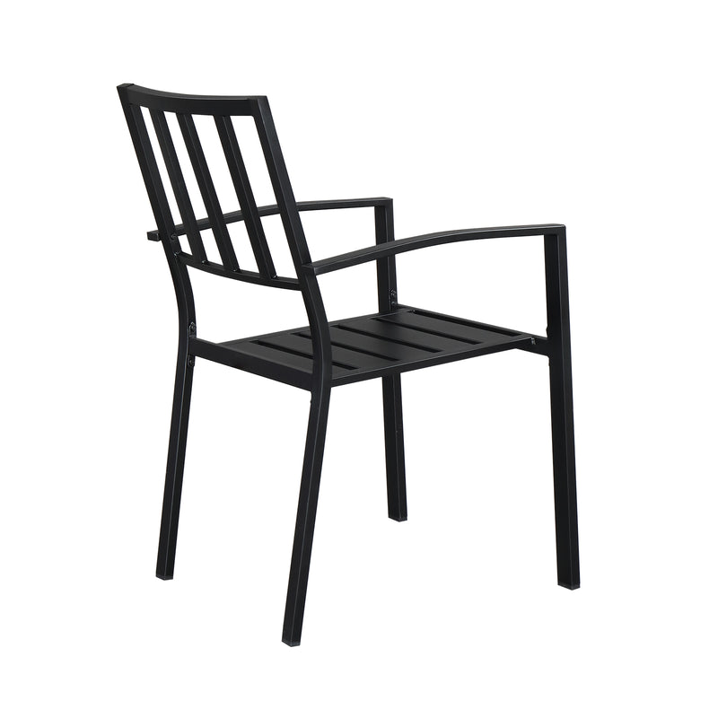 ALICIAN 2PCS Vertical Grid Iron Dining Chair with Arms Backrest