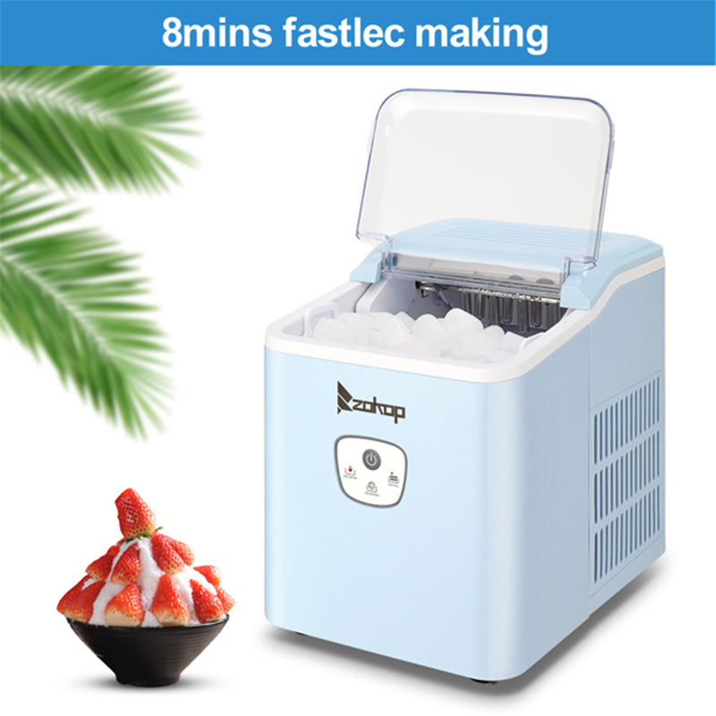 ZOKOP Ice Maker 26lbs/12kg/24h with Plastic Lid Blue