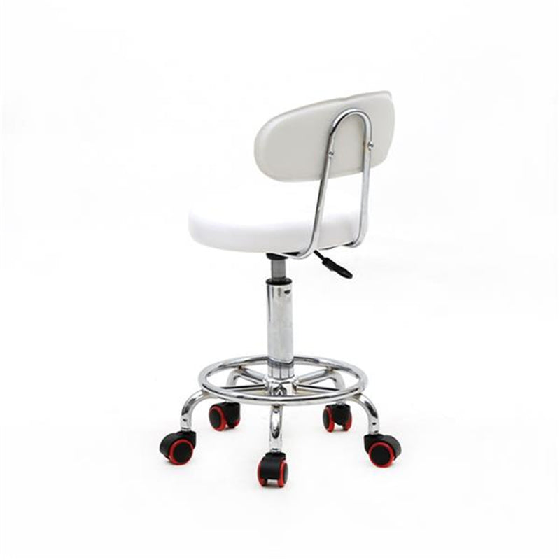 ALICIAN Salon Stool Leather Sponge Adjustable Spa Bar Stool White