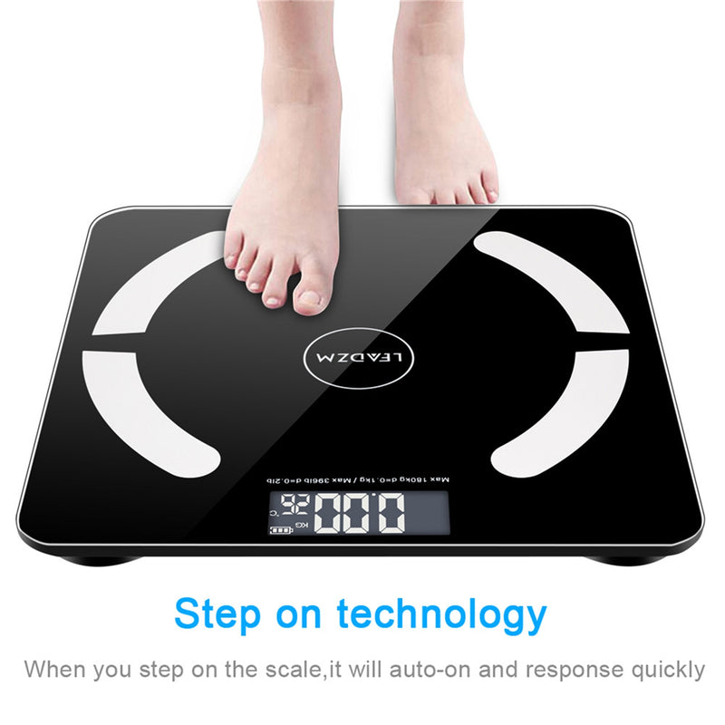 DSSTYLES Body Fat Scale Bluetooth 180kg Capacity Black