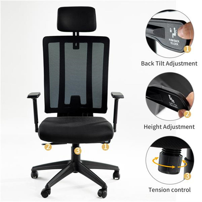 ALICIAN Home Office Desk Chairs High Ergonomic Chair Black