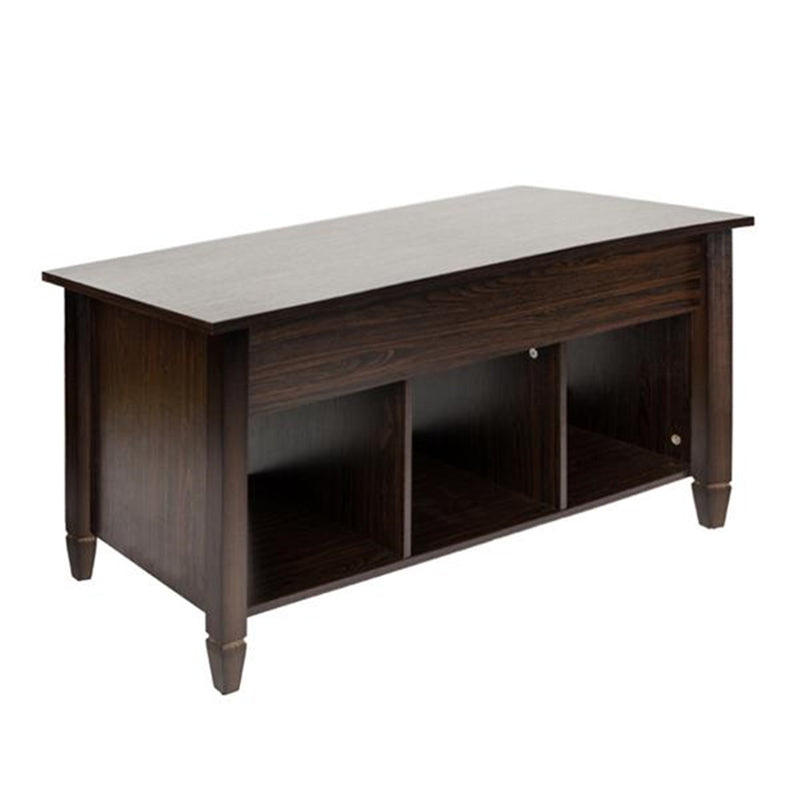 AMYOVE Modern Coffee Table Lift Top Wood for Home Living Room Brown