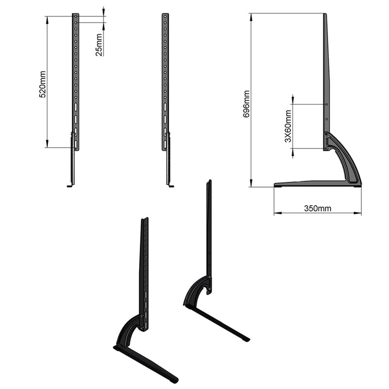 RONSHIN 40-65 inches Tsdz808 TV Bracket Lightweight Maximum Vesa 400 x 600 TV Stand