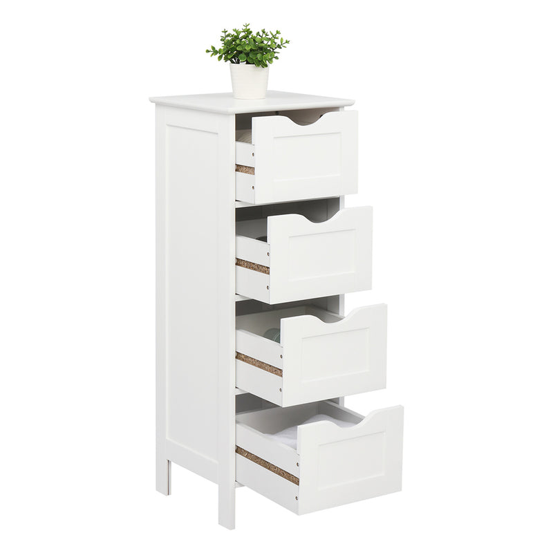 AMYOVE 4-Drawer Storage Cabinet Bathroom Storage Organizer White