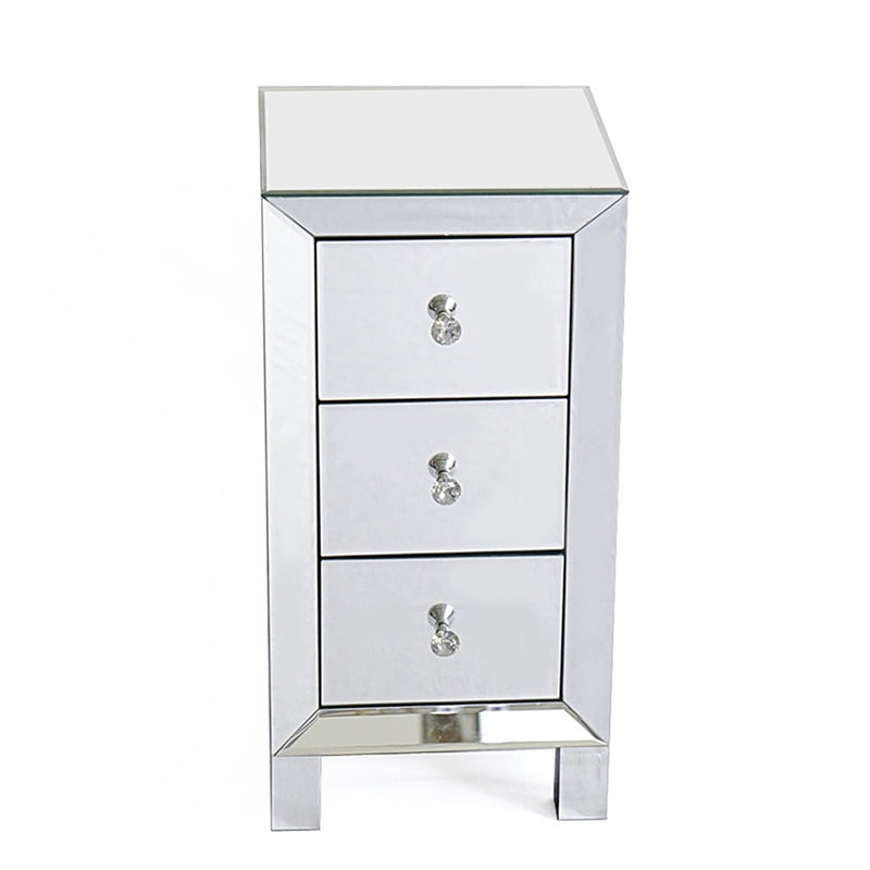 ALICIAN Modern Mirrored Night Stands with 3 Drawers Bedside Table End Table