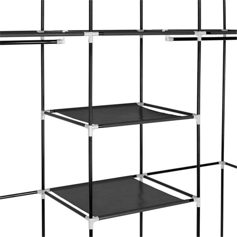 RONSHIN 150*45*175 Portable Clothes Closet Wardrobe Clothes Storage Organizer Black