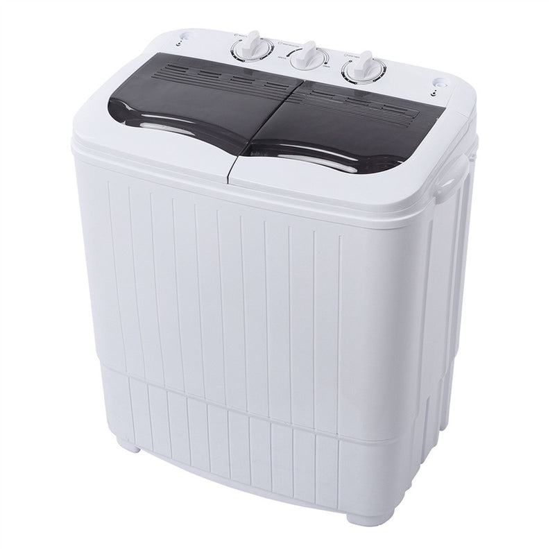 ZOKOP Washing Machine 14.3lbs Capacity Twin Tub Semi-Automatic Laundry Washer Grey