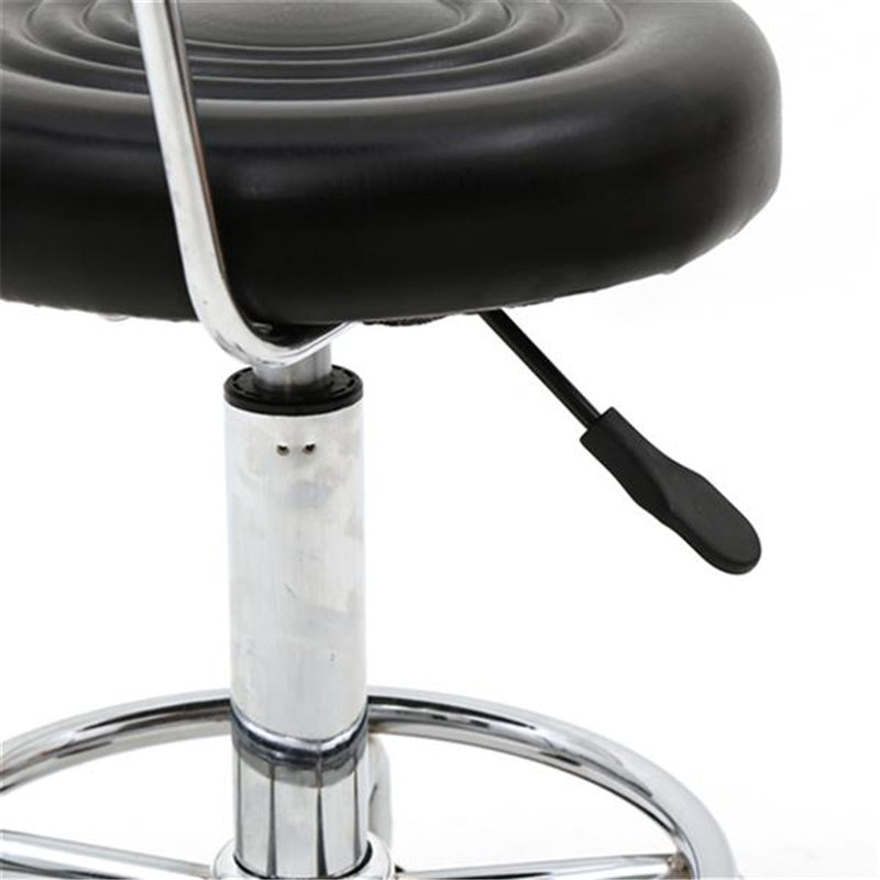 ALICIAN Rolling Swivel PU Leather Salon Stool Office Chair with Back Support Black