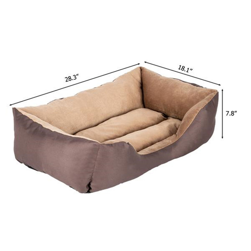 BEESCLOVER 28" Pet Mat Kennel For Pet Cat Dog Non-slip Bottom Brown