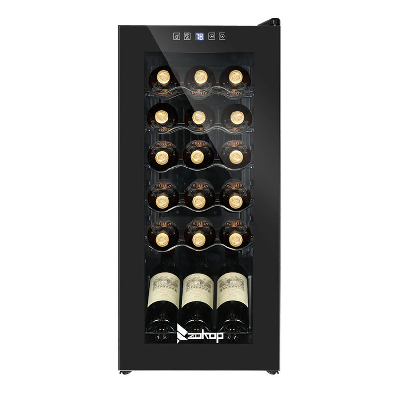 ZOKOP 52L 18 Bottle Compressor Wine Cooler Cold Rolled Plate Black