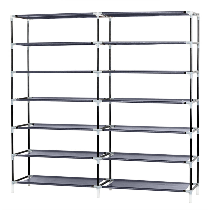 RONSHIN 7 Layers 14 Grids Shoe Cabinet Storage Rack 110*28*115cm GREY