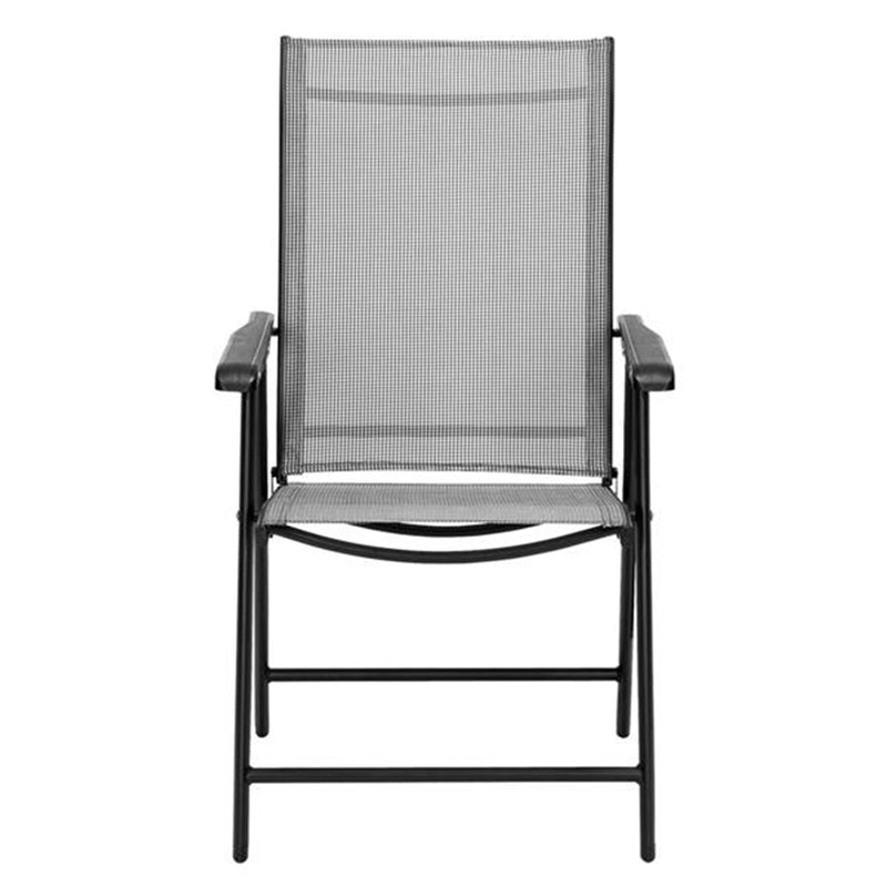 ALICIAN 4pcs/set Portable Folding Chairs with Armrests Grey