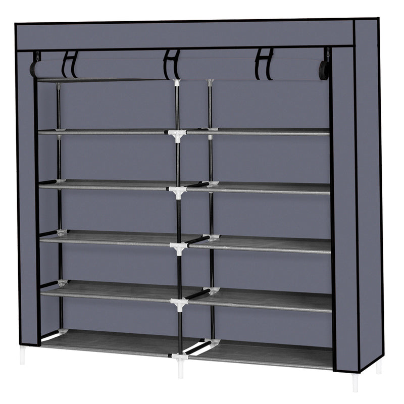 RONSHIN 7 Layers 14 Grids Shoe Cabinet Storage Rack 110*28*115cm GREY