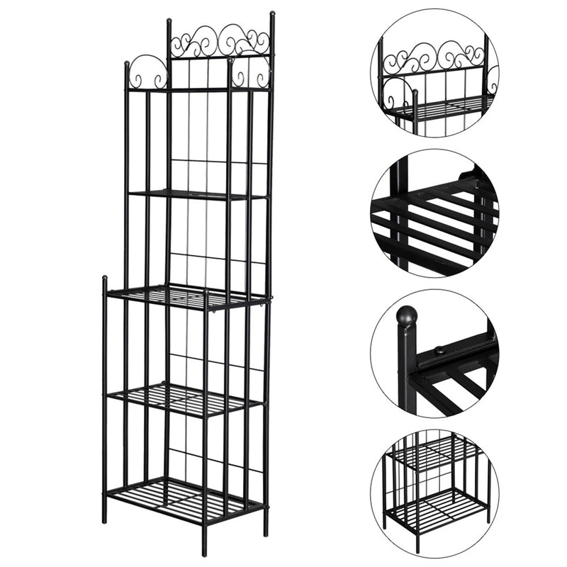 ALICIAN 5-tier Storage Rack Top Bathroom Storage Shelf Black