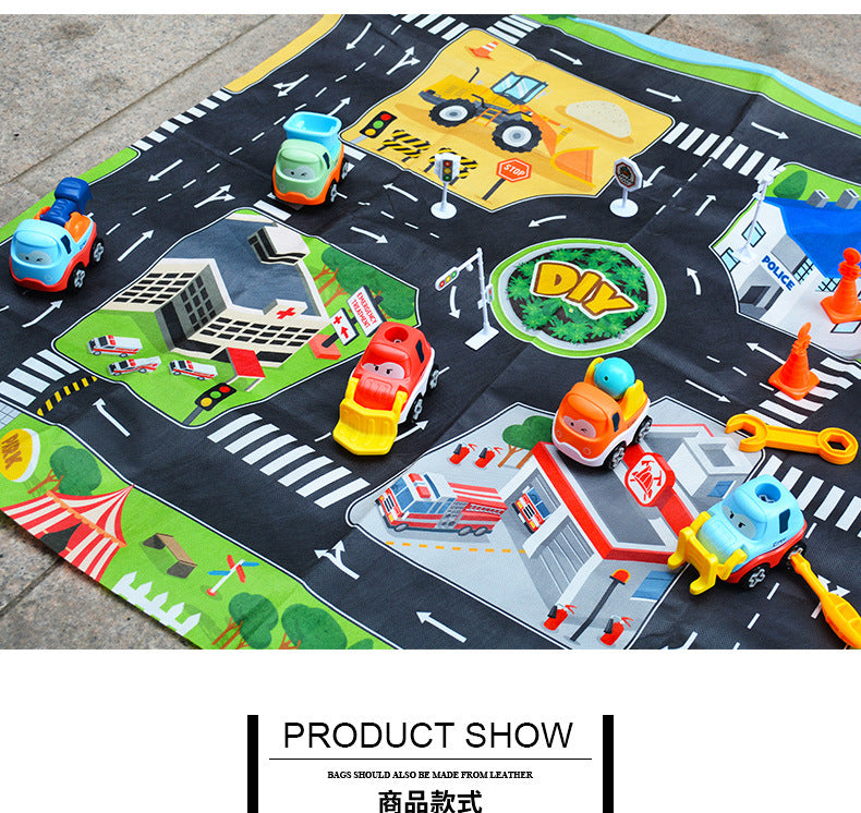 YIWA City Traffic Road Scene Toy Set Diy Disassembly Assembly Vehicle