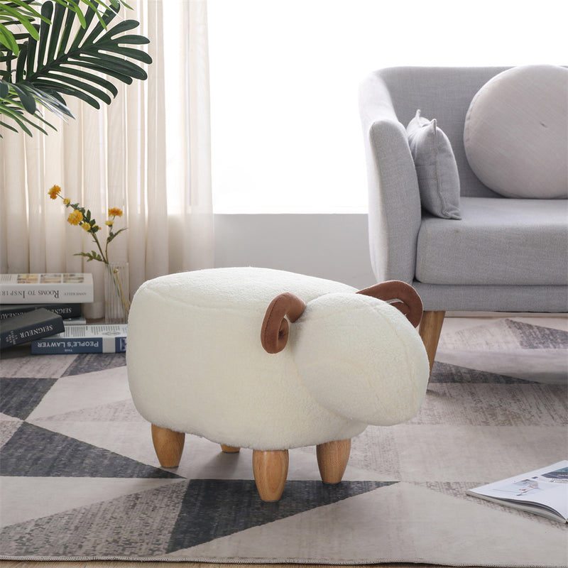 ALICIAN Kids Decorative Animal Storage Stool Home Cartoon Chair White