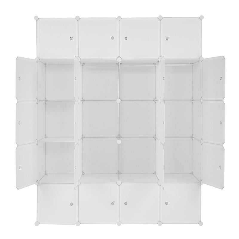 AMYOVE 5-layers 20-grids Modular Closet Cabinet Storage  Shelves Cube Organizer White