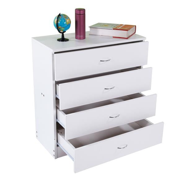 AMYOVE Fiberboard Wood Cabinet Dresser with 4-drawer White