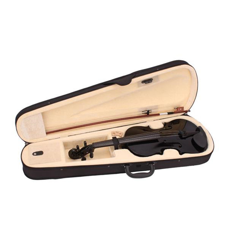 YIWA 1 Set Pine 4/4 Solid Wood Acoustic Violin Case Bow Rosin Black