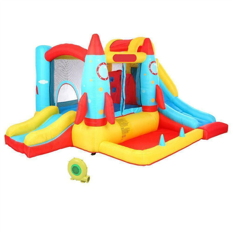 THBOXES Rocket Bounce House Inflatable Castle Jumping Surface Slide with Blower Summer Toys