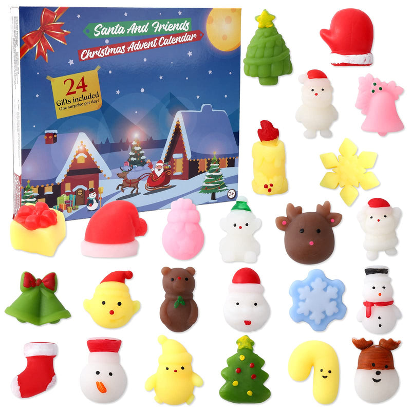 Advent Calendar 2022 Christmas Advent Calendar for Kids Mochi Squishies 24 Days Countdown Calendar Toy for Boys, Girls, Kids Christmas Party Favor Gifts