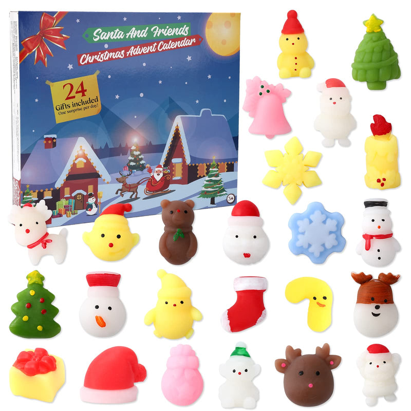 Advent Calendar 2022 Christmas Advent Calendar for Kids Mochi Squishies 24 Days Countdown Calendar Toy for Boys, Girls, Kids Christmas Party Favor Gifts