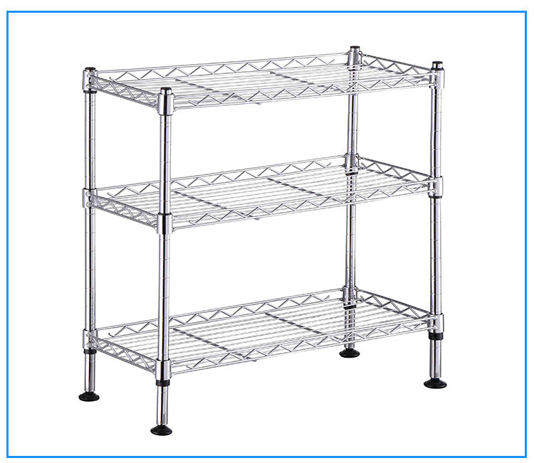 RONSHIN 3-shelf Adjustable Heavy Duty Storage Shelving Organizer Wire Rack Silver