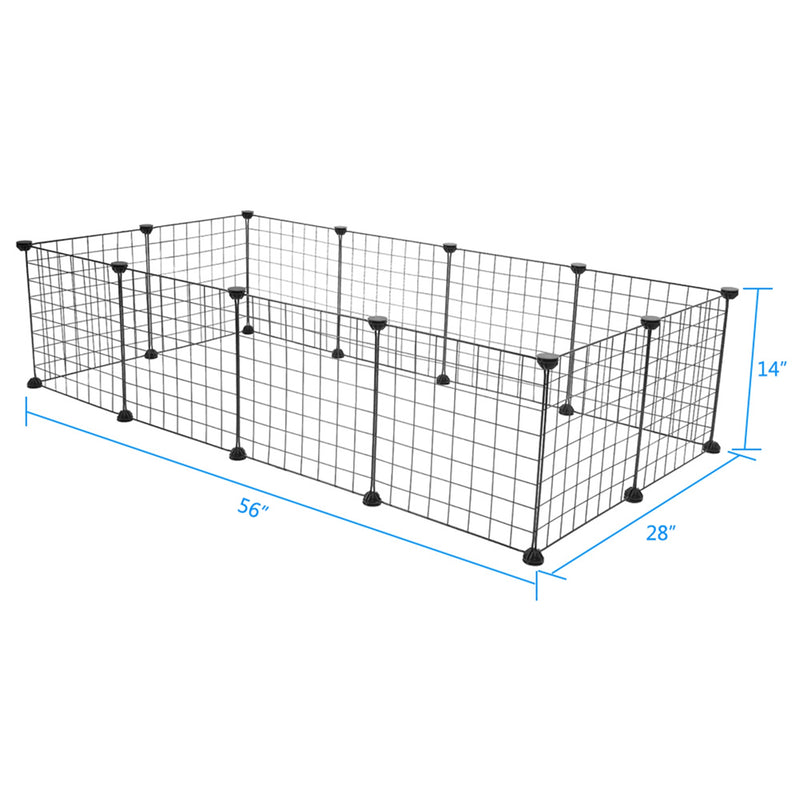 BEESCLOVER 12pcs Pet Playpen Portable Indoor Metal Wire DIY Expandable Easy to Assemble Yard Fence