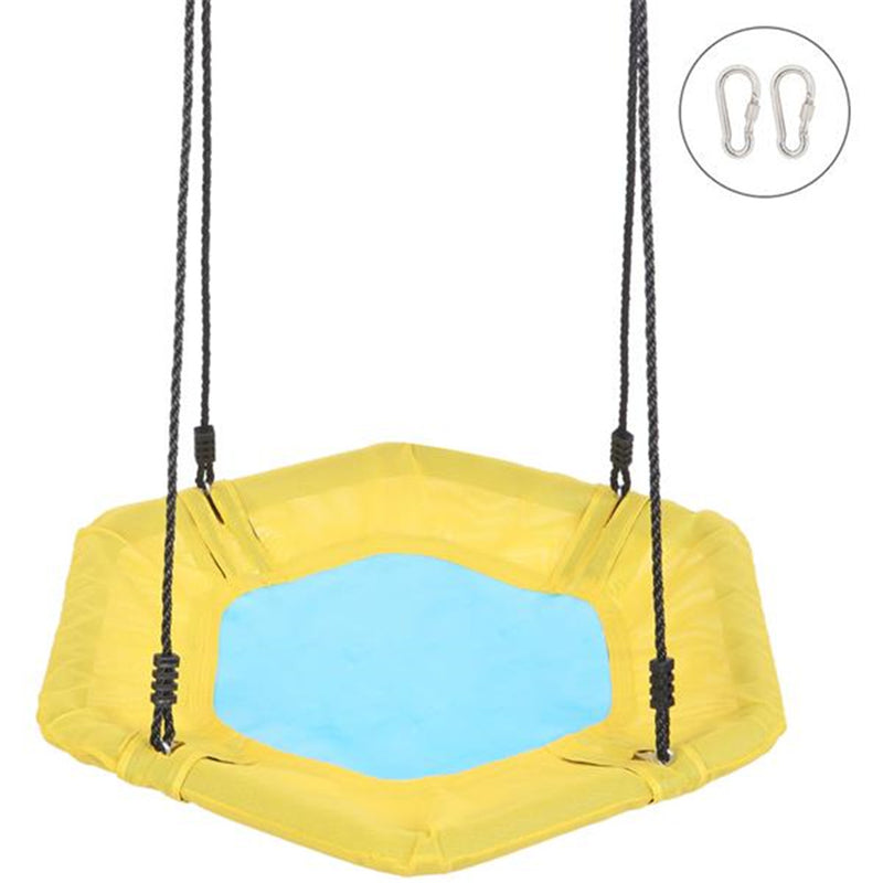 YIWA Hexagonal Swing Diameter 100cm 2 Hooks Removable Swing Toy