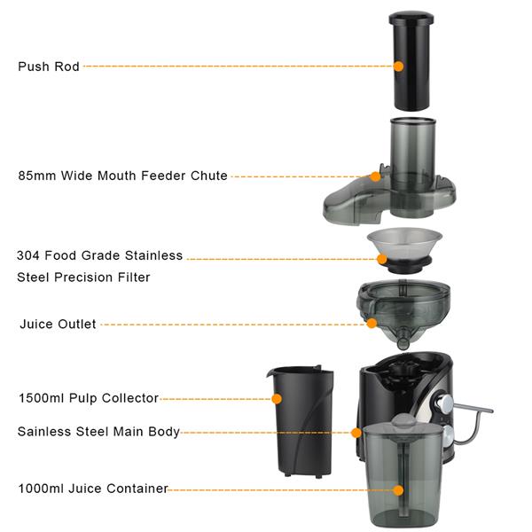 ZOKOP Juicer Machines Extractor 3 Modes Juicers Black