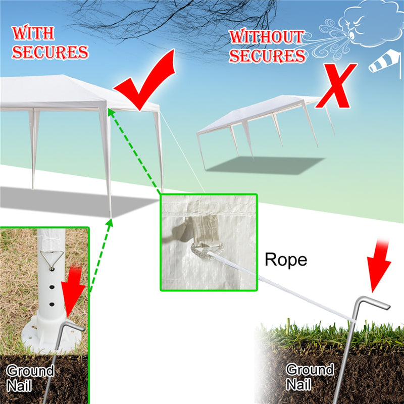 THBOXES 3x6m 6-sided 2 Doors Spiral Tube Pergola Waterproof Tent for Household Wedding Party