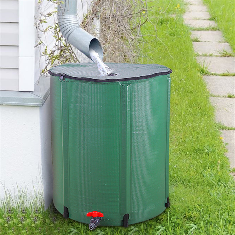 RONSHIN 500d 50 Gallon Folding Rain Barrel Foldable Rain Bucket Green